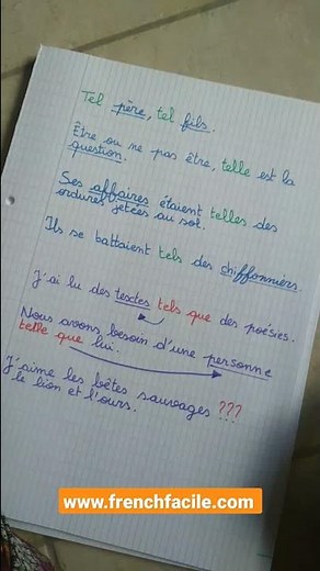 Grammaire française : tel, tels, telle ou telles ?