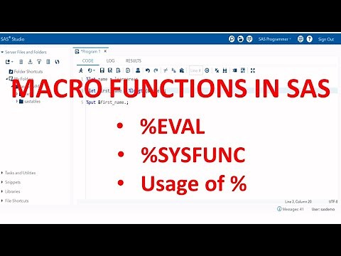 MACROS IN SAS - 5.2 | SAS Macro Functions %EVAL, %SYSFUNC, USAGE OF % IN MACROS