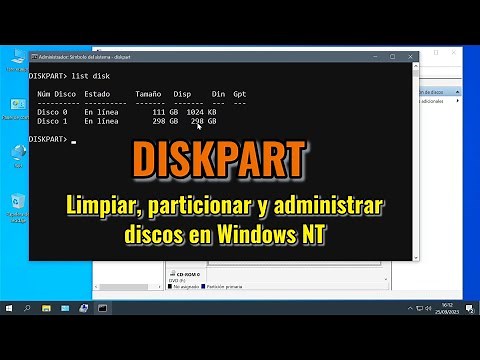 Cómo usar DISKPART: inicializar, limpiar, particionar y formatear discos en Windows NT.
