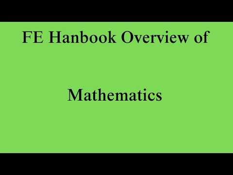 2- FE Exam Mathematics Review | FE Handbook Math Section Explained