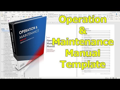 Operation and Maintenance Manual Template - Create Your Manual Fast
