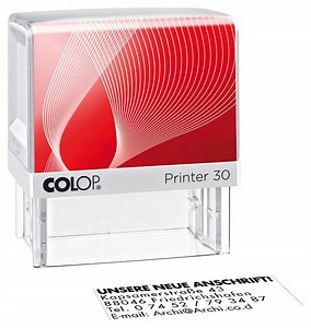 COLOP Textstempel, individualisierbar Printer 30 selbstfärbend schwarz ohne Logo, 1 St. >> büroshop24
