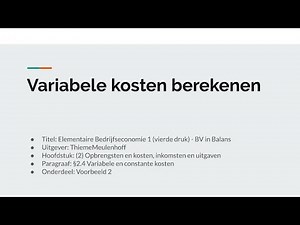 Variabele kosten berekenen