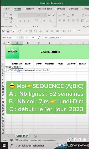 Fini les calendriers à entrer sur Excel à la main 😒. Réalise-les maintenant en 10 secondes ! 😎 #excel #microsoftexcel #astuceexcel #formationexcel #pourtoi #learnontiktok #productivité