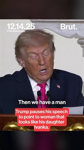 President Donald Trump briefly departed from his prepared remarks during a White House Christmas reception on Dec. 14 after noticing a woman in the audience he said resembled his eldest daughter, Ivanka Trump. While speaking, Trump paused to comment on the resemblance and asked the woman to turn around so others in the room could see. #donaldtrump #whitehouse #politics #christmasreception #usnews
