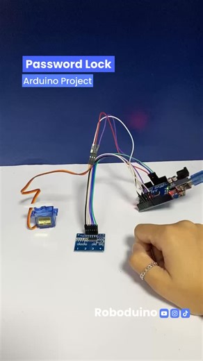 Roboduino on Instagram: "🔒I build a touch sensor password lock using Arduino UNO and a servo motor ⚙️. This project is inspired by real-life security systems such as bank lockers, gym lockers, office cabinets, and personal storage, where access is only granted when the correct password is entered. Instead of using traditional keys or push buttons, I use touch sensors to create a password sequence. Arduino checks the sequence, and when it matches, the servo motor unlocks the system. If the passw