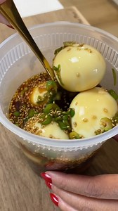 2.2M views · 4K reactions | Non spicy Mayak Eggs. Marinate over night in the refrigerator and serve with rice. 6 soft boiled eggs 1/2 cup soy sauce (1/3 cup for less salty) 1 cup water 1 1/2 tbsp brown sugar Sesame seeds Green onions For spice add Thai chilis, jalapeños or Serranos | My Healthy Dish | Facebook