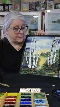 Stunning Birch Trees in Watercolor: A Step-by-Step Guide #shorts