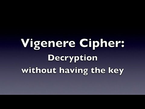 Vigenere Cipher - Decryption (Unknown Key)