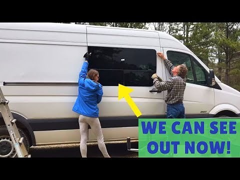 Installing Windows (No Glue) in our Custom Sprinter Van Conversion