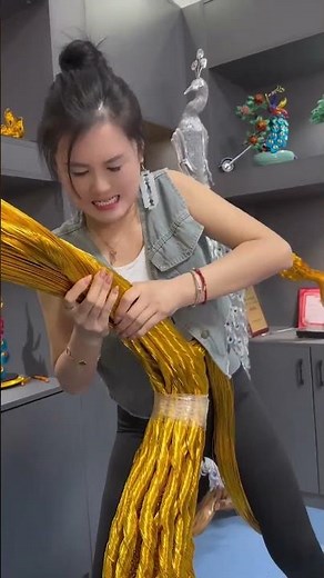 Amazing Self-Made Gold Tree by a Talented Girl _ Production Process