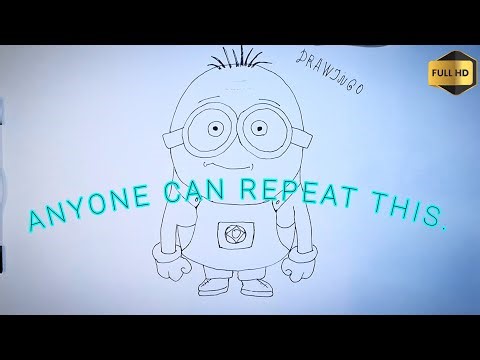 This MINION is the EASIEST! I draw it in just 3 and a half minutes. Anyone can do it!