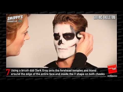 Gothic Skeleton Face Painting Make-up Tutorial