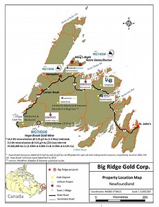 Big Ridge Gold Completes Acquisition of Gold Island Creating a Premier Newfoundland Based Exploration Company