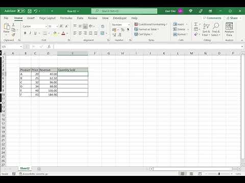 How to divide columns in Excel