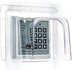 Access Control Keypad Rain Cover,Plastic Rainproof Transparent Shield Weatherproof Shell for Automatic Gate Openers/Push Exit Release Button Switch