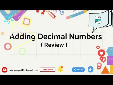 Mathematics Review in Adding Decimal Numbers