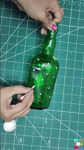 How to do Glass Painting on Bottle easily/Glass Paint Idea/DIY Bottle Art
