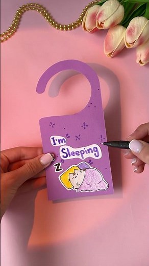 Cute Room DIY: “I’m Sleeping” Door Sign 😴💤 #shorts #diy #decor #roomdecor #homedecor