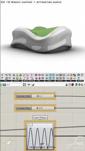 Grasshopper - EX 10 - Graph mapper + Attractor curve #architecture #parametricdesign #grasshopper