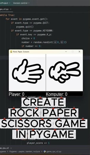 Code Rock, Paper, Scissors in Python Pygame🪨📄✂️ #python #coding #pygame