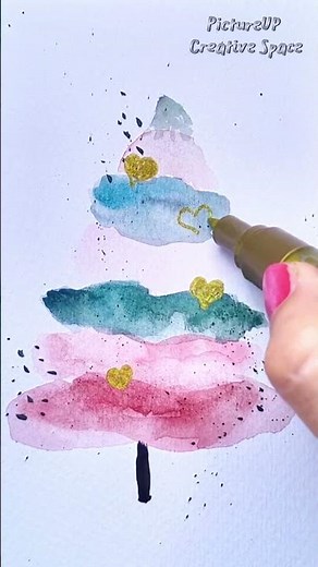 🎄Christmas Tree Watercolour #art #inspiration
