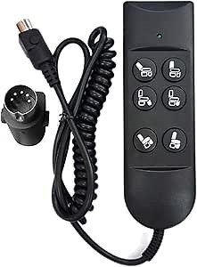6 Button Power Lift Chair Remote Replacement with 5-Pin Plug Extension Cable, Home Recliner Hand Control Fit for Okin Golden Catnapper Dewert Limoss Power Lift Recliner Chair, (Not Fit for Lazyboy)