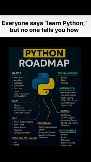 Everyone says "learn Python," but no one tells you how! Here's the ULTIMATE Roadmap 🐍🚀