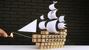 Epic matchstick pirate ship build & fiery finale!