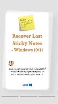 Lost Your Windows Sticky Notes? 5 Ways to Recover Them! 🧩#stickynotes #filerecovery #windowstips