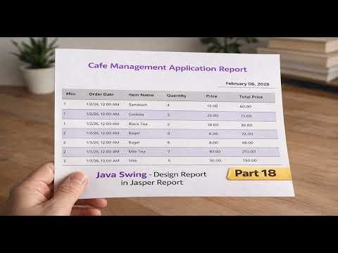 Part 18 | Cafe Management System in Java Swing & MySQL – Design Report using Jasper Report
