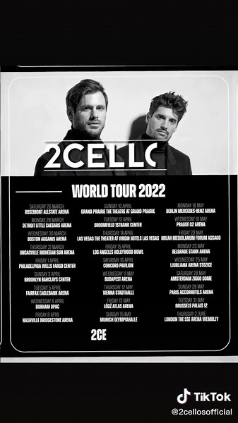 World Tour 2022 On Sale NOW!!! #2cellos