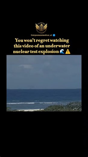 Entrepreneurship | Business | Technology | Al on Instagram: "On May 16, 1958, the U.S. conducted the Wahoo Test, detonating a 9-kiloton nuclear weapon underwater. Within one second, a massive spray dome shot 840 feet into the air. By seven seconds, it expanded into a cone nearly 3,800 feet wide, with violent plumes ripping outward in all directions. The vertical water column climbed for 12 seconds before collapsing, while lateral shock plumes raced across the surface for over 20 seconds. A radio