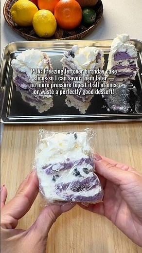 Check out pinned common on how I freeze my leftover birthday cake!🍰✨. #leftover #cakehacks #cake