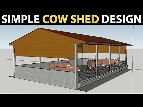SIMPLE COW SHED DESIGN for 10 Cows | Small Dairy Farm Plans and Designs | Cow barn Ideas
