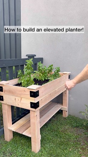3K views · 54 reactions | Check out this DIY elevated planter! It’s a great standing height, has a big bed, and has storage underneath! I’ll put the plans in the comments! #gardening #gardenproject #gardenprojects #raisedbedgarden #raisedbeds #raisedbedgardening #planter #diygardening #woodworking #woodworkingplans | Self-Taught Woodworking | Facebook