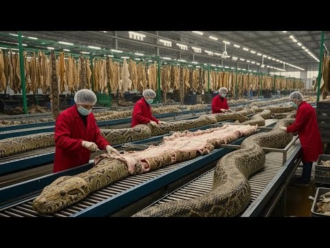 Inside Modern Python-Leather Factory: From Python Skin to Python Boot and Bags (Full Process)