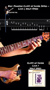 1.4K views · 6.3K reactions | Learn the first lick of Eric Johnson’s iconic Cliffs of Dover intro, broken down step by step and slowed to half speed for easy learning. This tutorial focuses on nailing the phrasing, smooth transitions, and signature tone that make this lick legendary. Follow along with tabs and take your playing to the next level. Let’s tackle it one lick at a time! #ericjohnson #cliffsofdover #guitartabs | Kimchi Boyo Plays Guitar | Facebook
