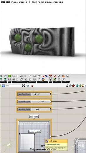 Grasshopper - EX 30 - Pull point + Surface from points #parametricdesign #grasshopper #architecture