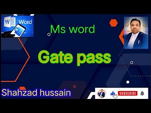 How to create gate pass in Ms word ll Shahzad hussain