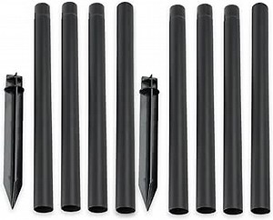 ZOOHAR Outdoor Light Pole Extension Kit - 55"/4.6FT Stainless Steel with ABS Stakes, for Enhancing Garden Lights and Torches, Garden, Patio, Parties, Wedding，1.2in Diameter (2 Sets, 10 pcs)