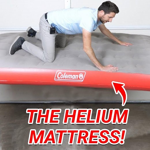7.4M views · 5.7K reactions | HELIUM + AIR MATTRESS = FLYING!隸‍♂️勞 | The Action Lab | Facebook