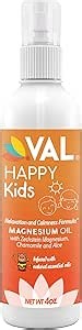 VAL Kids Magnesium Oil Spray – Natural Bedtime Calm & Mood Support | Zechstein Magnesium, Chamomile & Aloe | No Itch | Fast-Absorbing | Made in USA | 4oz