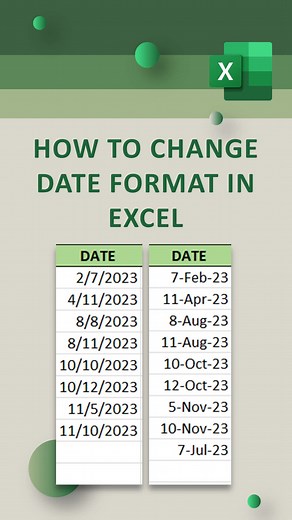 How to change Date format in Excel #exceltricks #excel #exceltips #spreadsheets