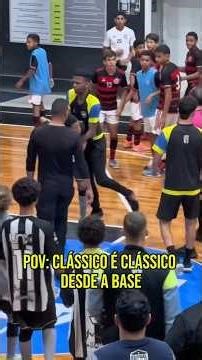 A classic, intense match between Flamengo and Botafogo in the youth futsal tournament. #flamengo ...