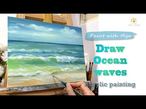How to draw Ocean waves /Step by Step/ Acrylic Painting #077