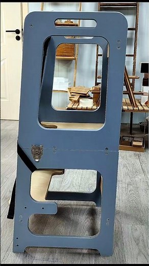 Collapsible Toddler Kitchen Step Stool With Chalkboard, Safety Rail, and Standing Tower#stepstool