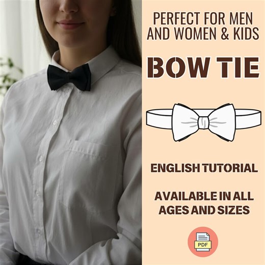 Bow Tie Sewing Pattern PDF – Unisex Tutorial for All Ages and Sizes Accessory - Etsy