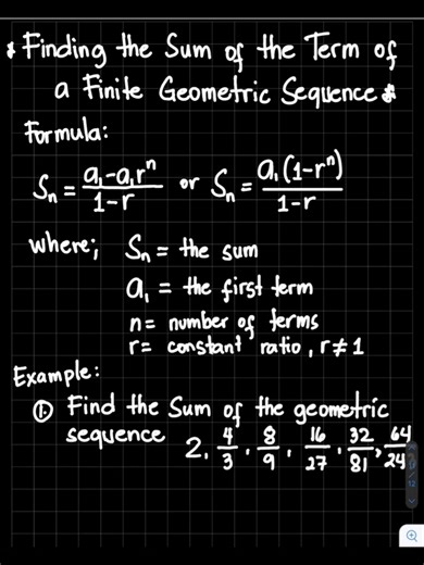 6.4K views · 565 reactions | Finding the Sum of the Term of a Finite Geometric Sequence | Mathematics Tutorial | Facebook