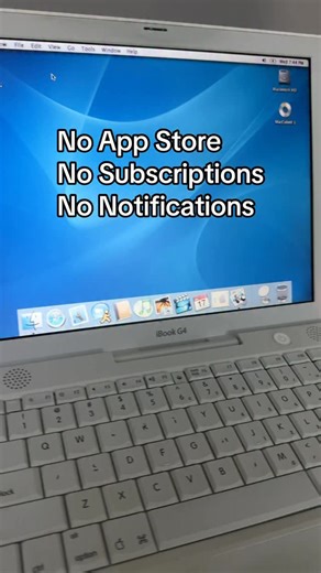 We Fix Stupid Computers on Instagram: "The iBook G4 landed at a very specific moment in tech history—and that’s exactly why it was such a hit. Not despite the lack of an App Store, subscriptions, or distractions… but because of it. It was a “tool,” not a dopamine machine In the mid-2000s, a laptop was still primarily for doing something: - Writing papers - Editing photos or video - Coding - Browsing the web intentionally - Email (not infinite feeds) - There were: ❌ No push notifications ❌ No inf